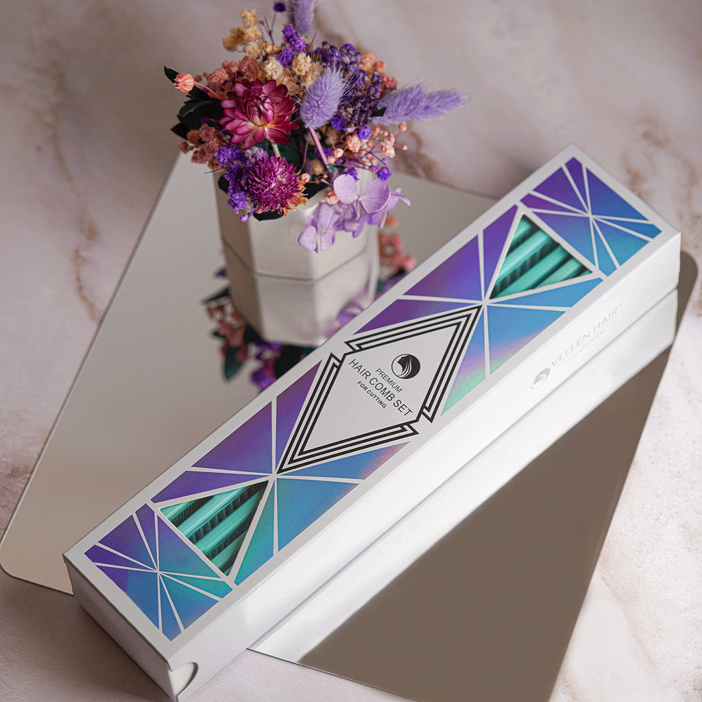 Vellen Hair Ultimate Cutting Comb for Men Women, Unbreakable PEI Material 430°F Heat Resistant Barber combs for Hairdressers , Combs fine teeth and extra wide tooth combs for Hair Stylist , 5-pack