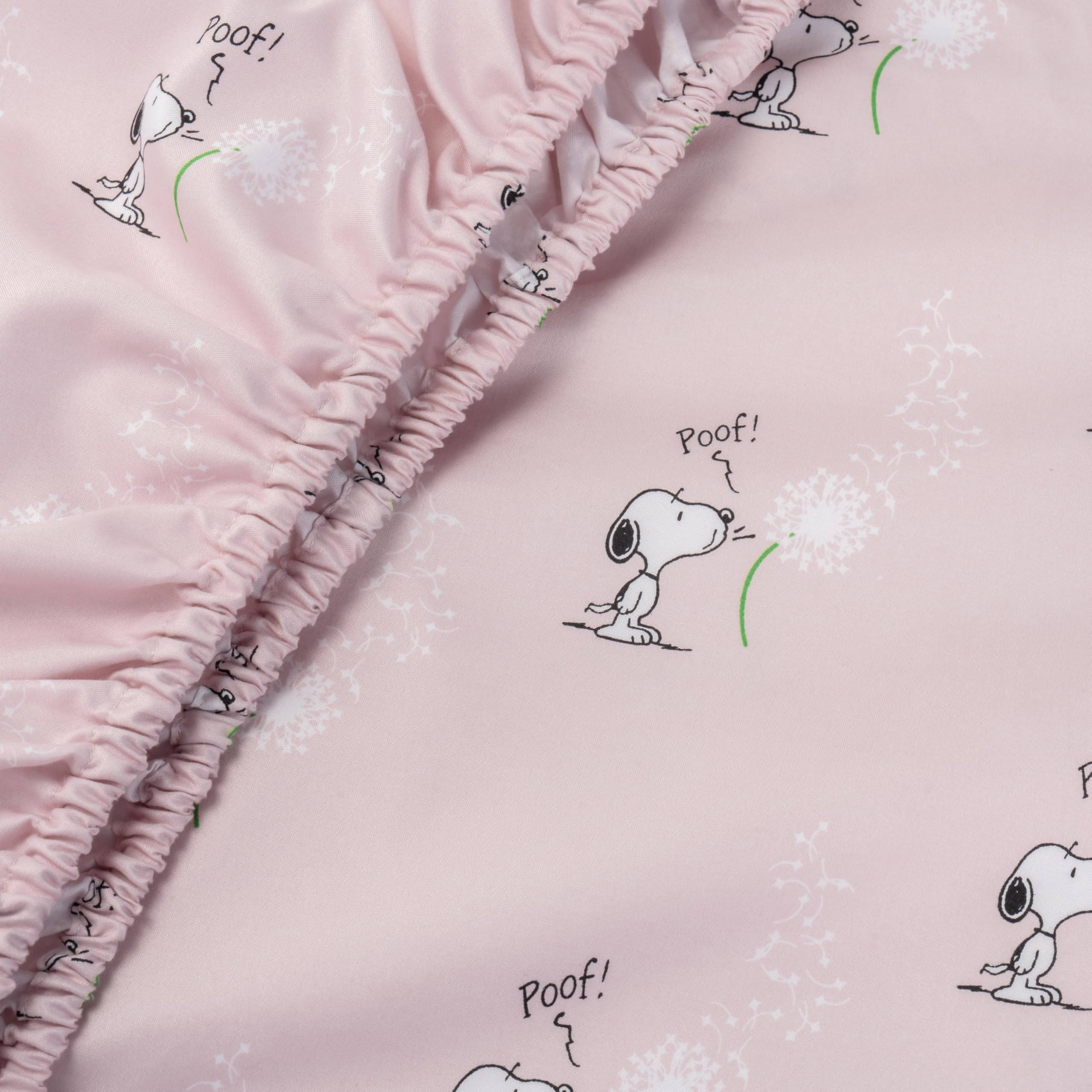 Zestaw pościeli Berkshire Blanket Peanuts® dla dzieci, rozmiar pełny - 4 części, Peanuts® mini pozy i łapy szare, urocze postacie Snoopy nadrukowane na miękkich mikrofibrowych prześcieradłach