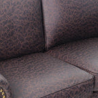 Living Room Furniture Sets,Mid-Century Vintage Sofa Couches with Rivet Design (Brown, Loveseat+3 Seater)