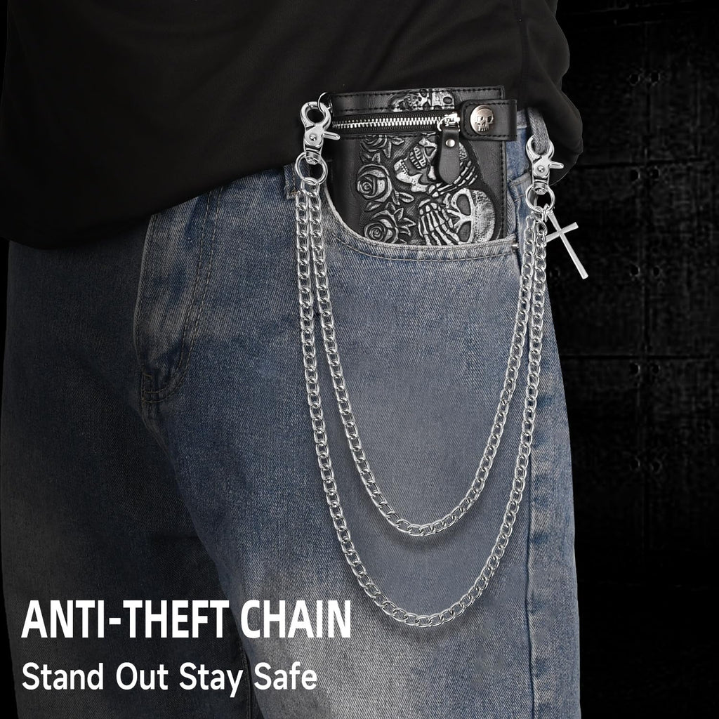 Chaîne Jean pour Hommes Femmes, Chaîne de Portefeuille Gothique à Double Couche pour Jeans, Style Hip Hop