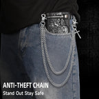 Chaîne Jean pour Hommes Femmes, Chaîne de Portefeuille Gothique à Double Couche pour Jeans, Style Hip Hop