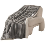 Coperta Elettrica Riscaldata Plaid con 5 Livelli di Riscaldamento e Spegnimento Automatico dopo 4 Ore, Plaid Riscaldato 50"x60" con Certificazione ETL e FCC per Casa e Ufficio, Lavabile in Lavatrice, Grigio Scuro