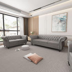 AVZEAR 3-Piece Living Room Sectional Sofa Set, Green Velvet Couch Upholstered Sofa Modern Sofa Couches Set Style Button Tufted, Velvet Chesterfield Sofa for Living Room Apartment, 1+2+3 Seat Green