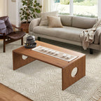 Foldable Japanese Floor Table Low Bamboo Coffee Table for Tatami Meditation,Easy Assembly,Space-Saving Design, Ideal for Small Spaces,Living Room,Bedroom,Office (Walnut, 31.49 INCH)