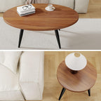 Coffee Table Set of 2, Accent Nesting Side Table, Sofa End Table for Farmhouse and Living Room (Brown)