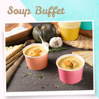 MATICAN Paper Ice Cream Cups, 50-Pack 9-oz Disposable Dessert Bowls for Hot and Cold, 9-ounce, 5 Pastel Colors