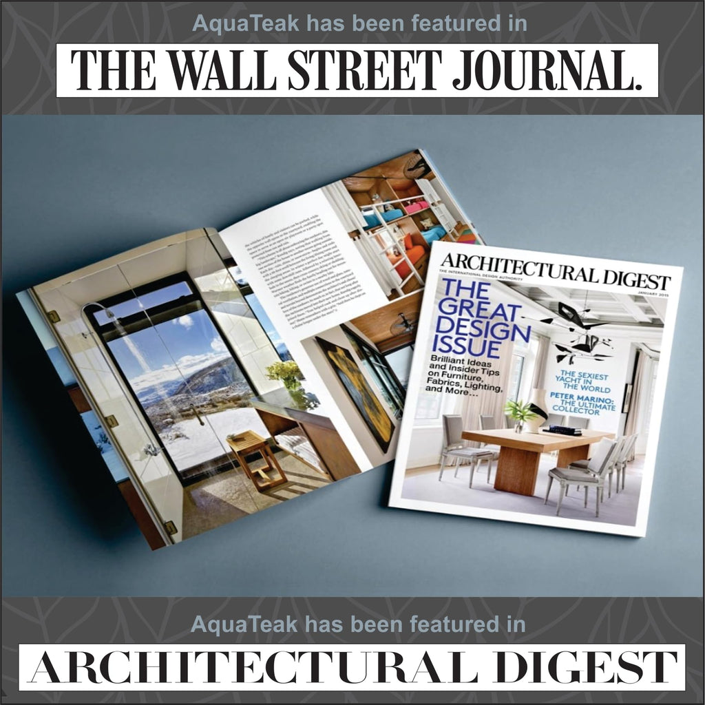 AquaTeak Patented 18" Sumba Teak Shower Bench with Shelf