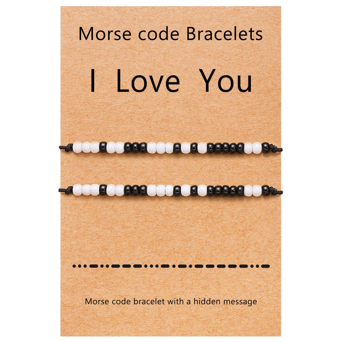 Desimtion Matching Bracelets for Him Her Couples Gifts for Boyfriend Girlfriend I Love You Morse Code Bracelet