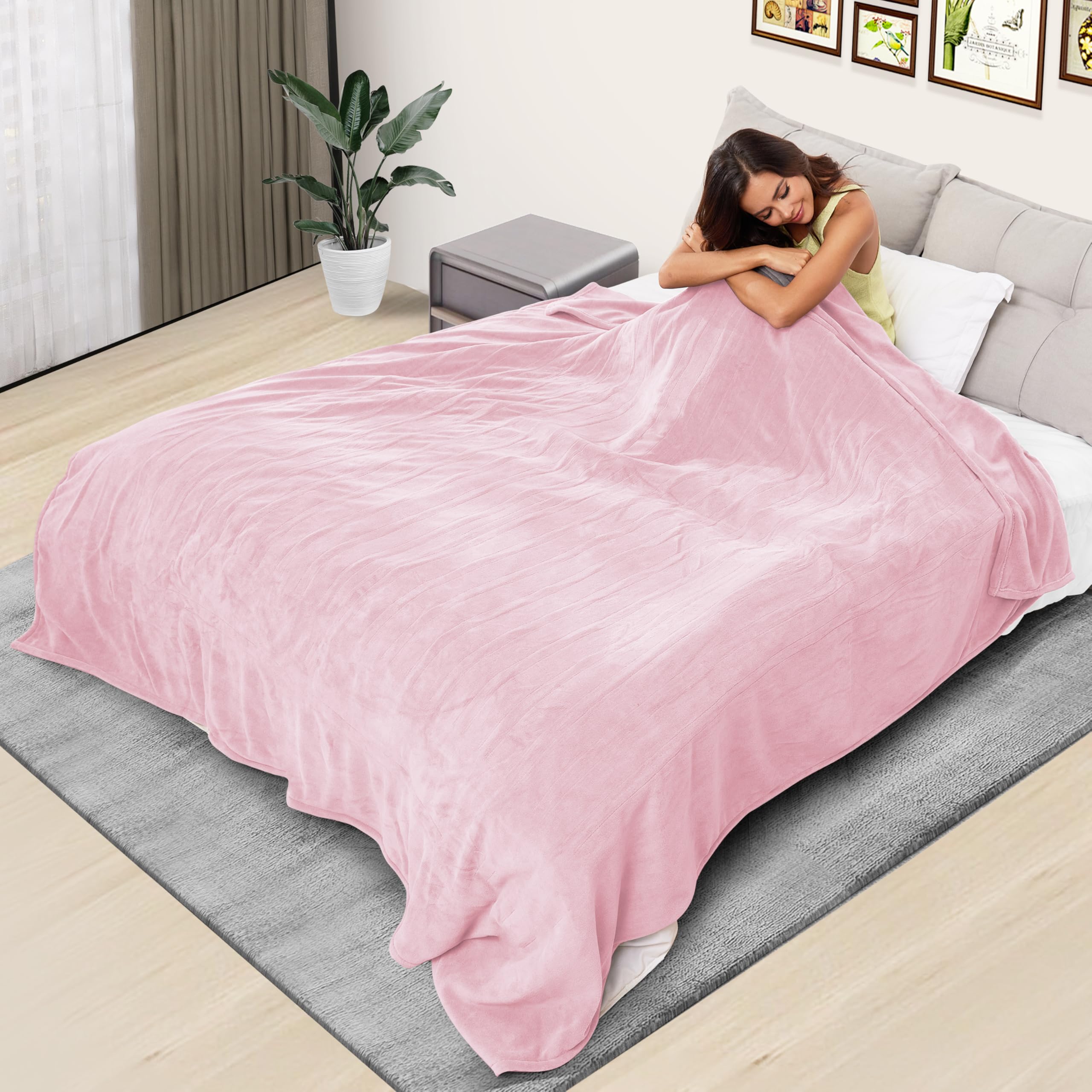 Coperta Elettrica Riscaldata 72"x84" Taglia Completa, Morbido Pile di Corallo con 4 Livelli di Riscaldamento e Spegnimento Automatico dopo 10 Ore, Lavabile in Lavatrice, Tessuto Morbido e Accogliente per la Casa, Grigio Scuro