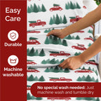 Queen Christmas Tree Sheet Set - Holiday Xmas Pattern Linen Set - Deep Pockets - Snug Fit - 4 Piece - Wrinkle Free - Comfy & Cooling Festive Winter Bedding - Easy To Care For - Kid Friendly