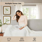 Elektrisch verwarmd deken 72" x 84" volledige maat flanellen stof met 4 verwarmingsniveaus & 10 uur automatische uitschakeling, ademend warm en wasbaar voor zacht en bed - lichtgrijs