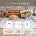 POLY & BARK Napa Leather Couch – Right-Facing Sectional Leather Sofa - Tufted Back Full Grain Leather Couch with Feather-Down Topper On Seating Surfaces – Pure-Aniline Italian Leather – Cognac Tan