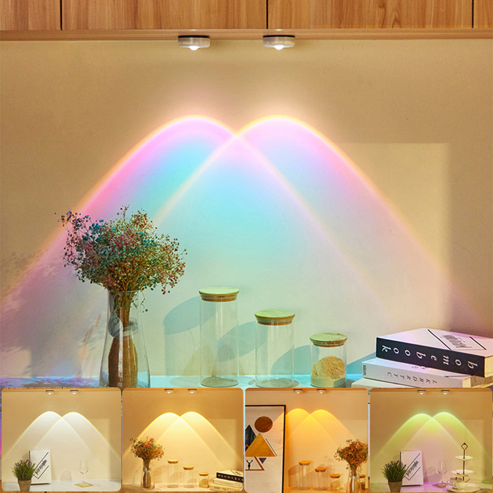 Led Lights Wireless Closet Kitchen Lights Under Furniture Battery Powered Sunset Nightlight Wall Lamp Bedroom Decoration Cabinet - Grand Goldman