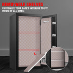 ToruKeep 9.0 Cuft Heavy Duty Home Safe Box Fireproof Waterproof, Extra Large Fire Proof Safe for Home Documents Business Office Use, Anti-Theft Digital Safety Box with Light, Removable Shelf, Handle