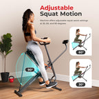 Sunny Health & Fitness Smart Upright Row-N-Ride Exerciser, Squat Assist Trainer for Glutes Workout with Adjustable Resistance, Easy Setup & Foldable, Glute & Leg Exercise Machine- NO. 077SMART