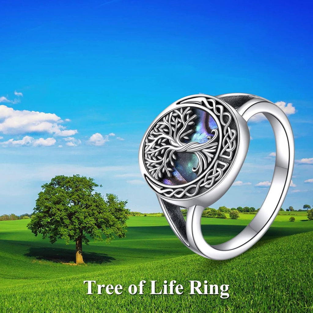 ONEFINITY Tree of Life Rings Sterling Silver Celtic Knot Tree of Life Rings Family Tree Jewelry Gifts for Women