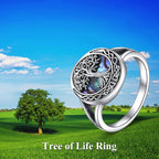 ONEFINITY Tree of Life Rings Sterling Silver Celtic Knot Tree of Life Rings Family Tree Jewelry Gifts for Women