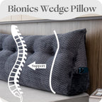 بالشتک بزرگ مثلثی پشت‌سری ZOEMO، تکیه‌گاه پشتی گوه‌ای، پشتیبانی موقعیت‌دهی، بالش‌های استراحت تخت برای مطالعه، بالش‌های گوه‌ای پشت‌سری برای تخت روز با روکش قابل جدا شدن