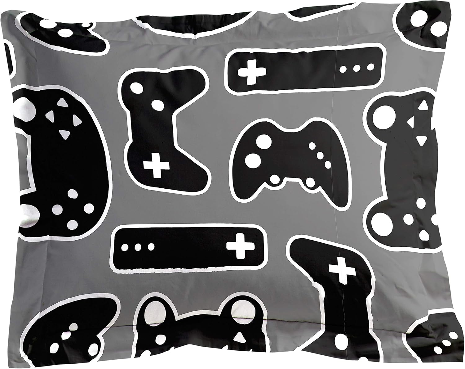 Jay Franco Trend Collector Game On Glow in The Dark Twin Comforter & Sham Set - Super Soft Kids Bedding Features Video Game Contollers - Fade Resistant Microfiber