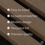 WVH Slatpanel Oak Natural Core – Acoustic 3D Textured Wood Panels for Walls & Ceilings | Decorative Panels for Homes, Offices & Studios | 2 x 47.24” x 12.6” | Real Wood Veneer, MDF, Felt - Grand Goldman