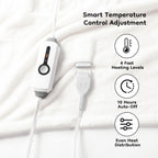 Elektrisch verwarmd deken 72" x 84" volledige maat flanellen stof met 4 verwarmingsniveaus & 10 uur automatische uitschakeling, ademend warm en wasbaar voor zacht en bed - lichtgrijs