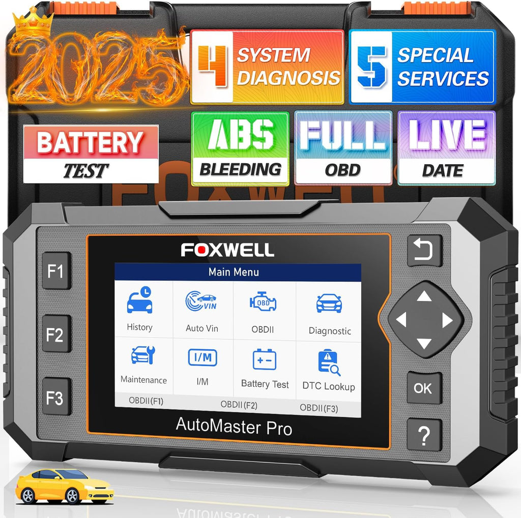 2025 FOXWELL NT614 Elite OBD2 Scanner with 5 Resets ABS Bleeding, SAS Calibration, Oil, EPB, Throttle, Upgrade of NT604 Code Reader Scan Tools, ABS SRS Engine Transmission Battery Test Car Scanner