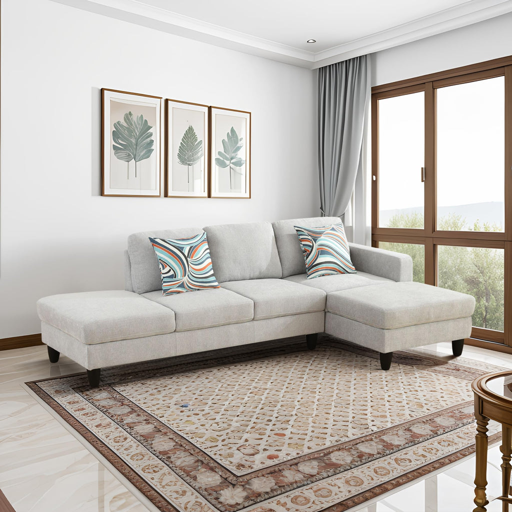 Ball & Cast Calico 4-Piece Couch Living Room Couch Set with Sofa and Loveseat,Modular L Shaped Sectional Couches w/Free Combination and Wood Frame,Furniture for Apartment,Studio,Office,Pale Green