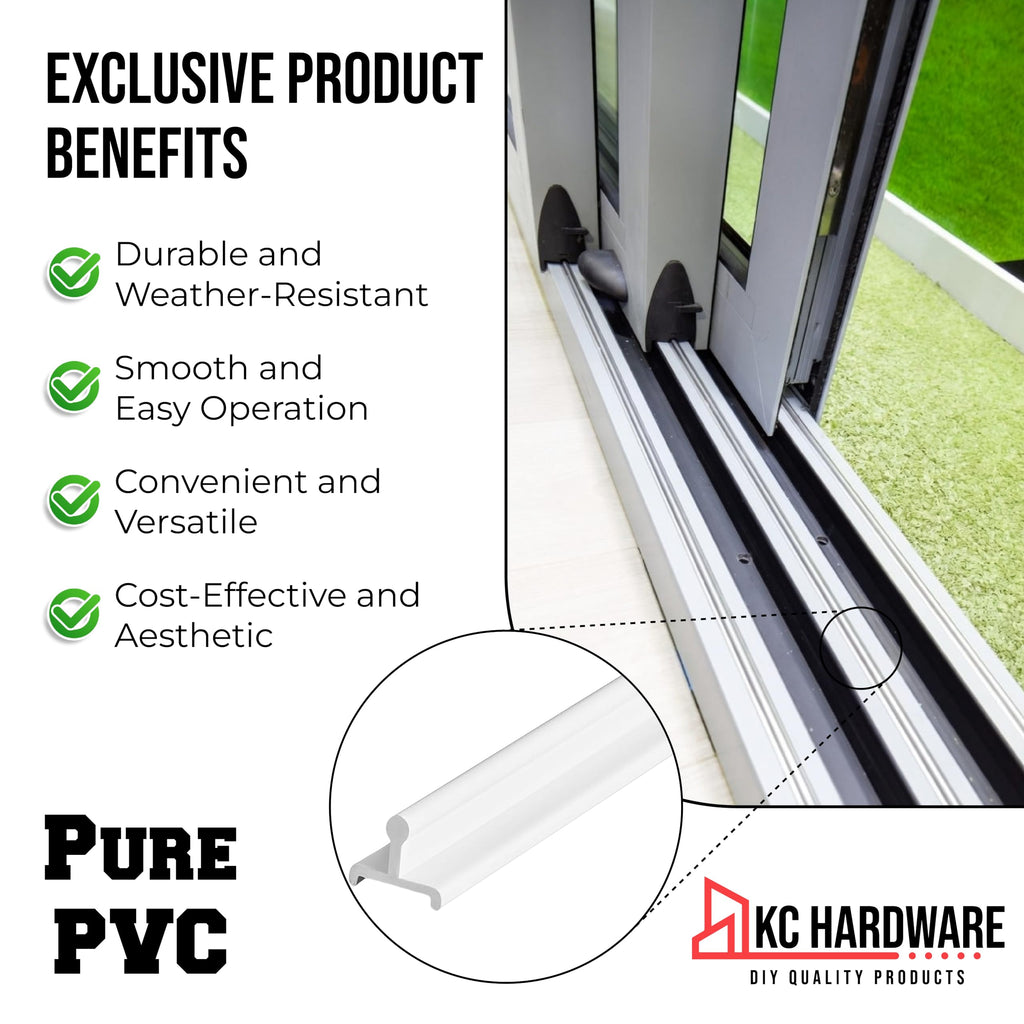 CBW DOORS KC-FLAT VINYL White Vinyl Sliding Door Track, 72 Inches - Pack of 1