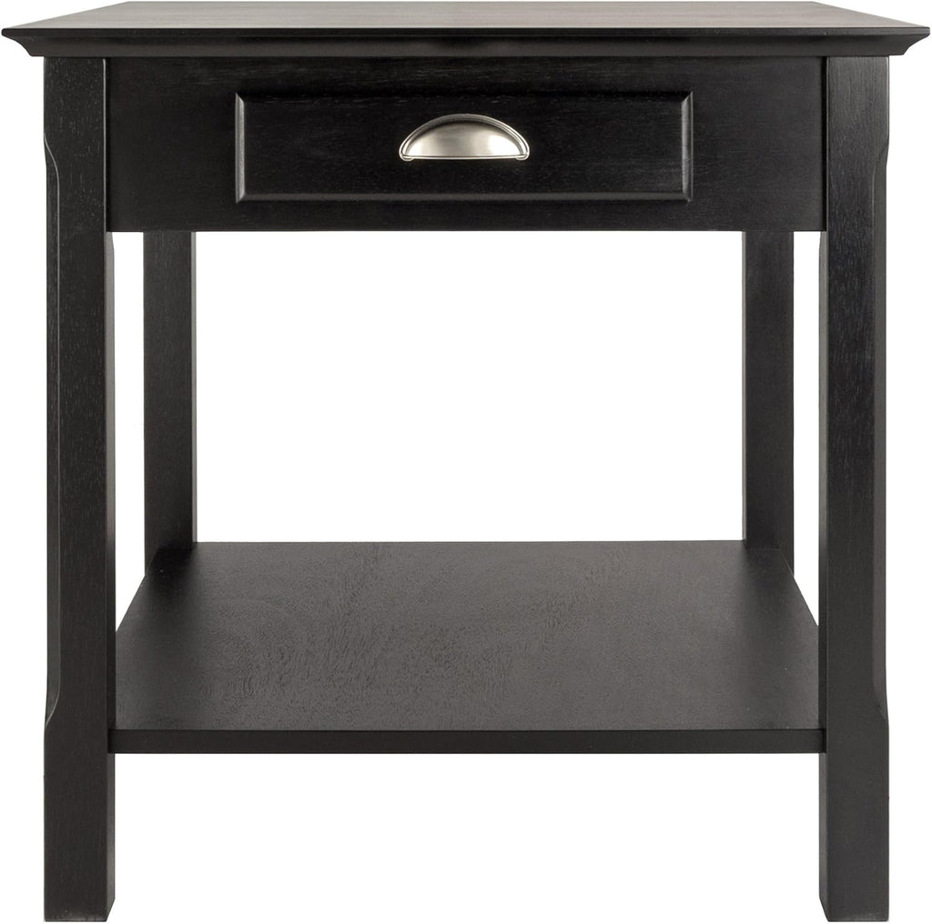 Winsome Wood Timber Occasional Table, Black, 21.97 x 21.97 x 22.05 inches