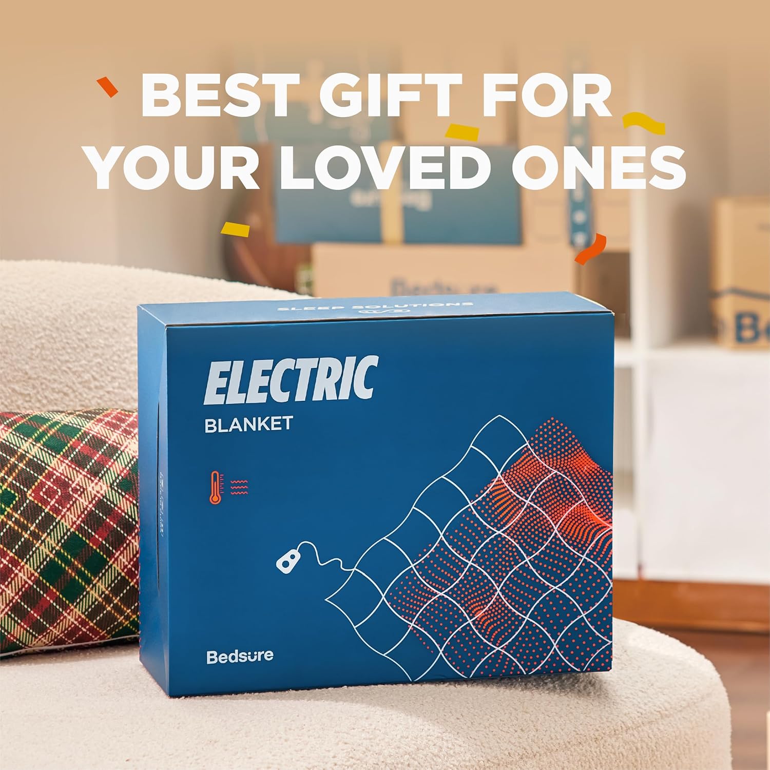 Bedsure Electric Blanket Queen Size - Dual Control Heated Blanket Queen, GentleSoft™ Fast Heating with 10 Time Settings & 10 Heat Settings, Warm Gift for Grandma (84x90 inches, Grey)