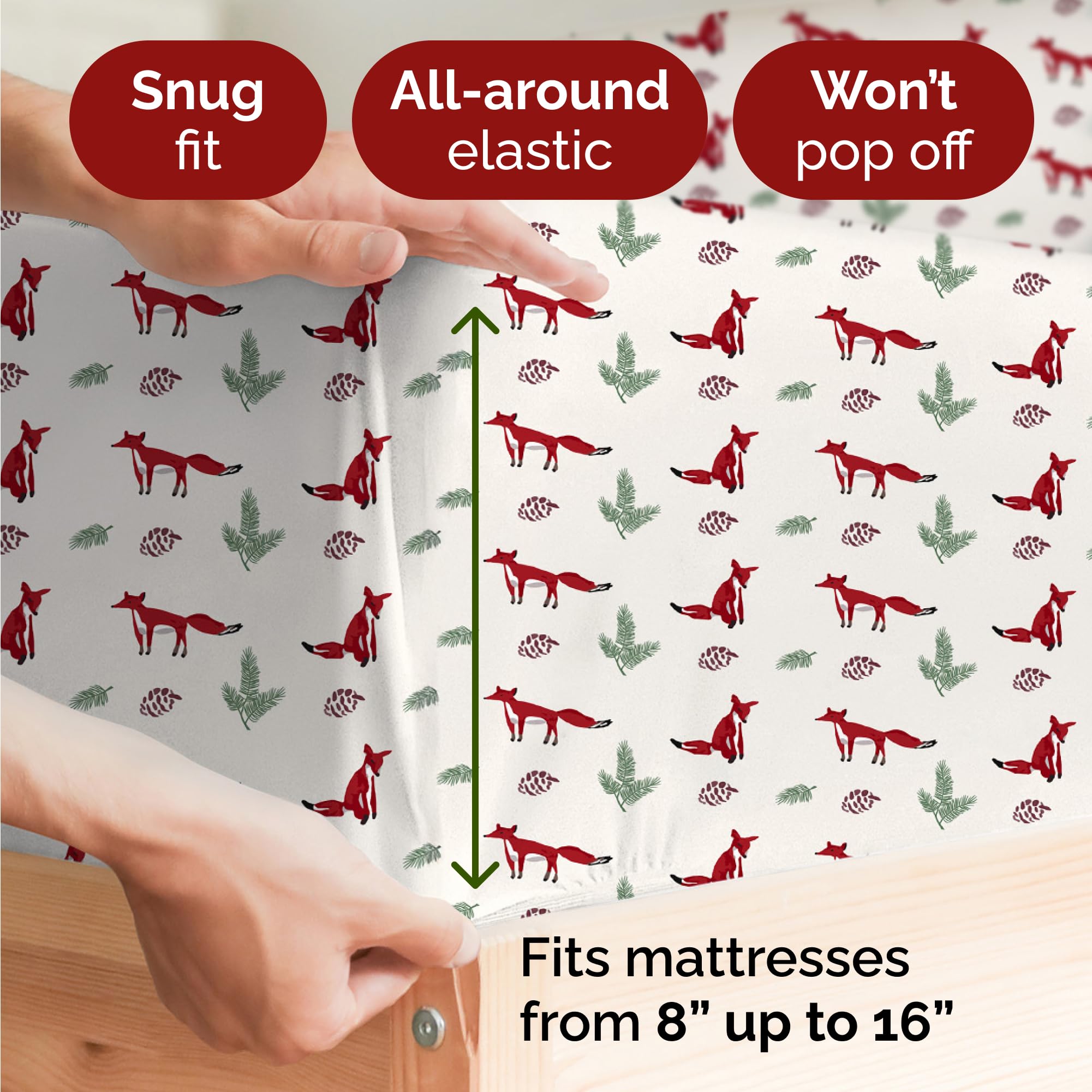 Komplet pościeli King Christmas Tree - Świąteczny wzór Xmas na lnie - Głębokie kieszenie - Dopasowany krój - 4 części - Bez zagnieceń - Wygodna i chłodząca świąteczna pościel zimowa - Łatwa w pielęgnacji - Przyjazna dzieciom