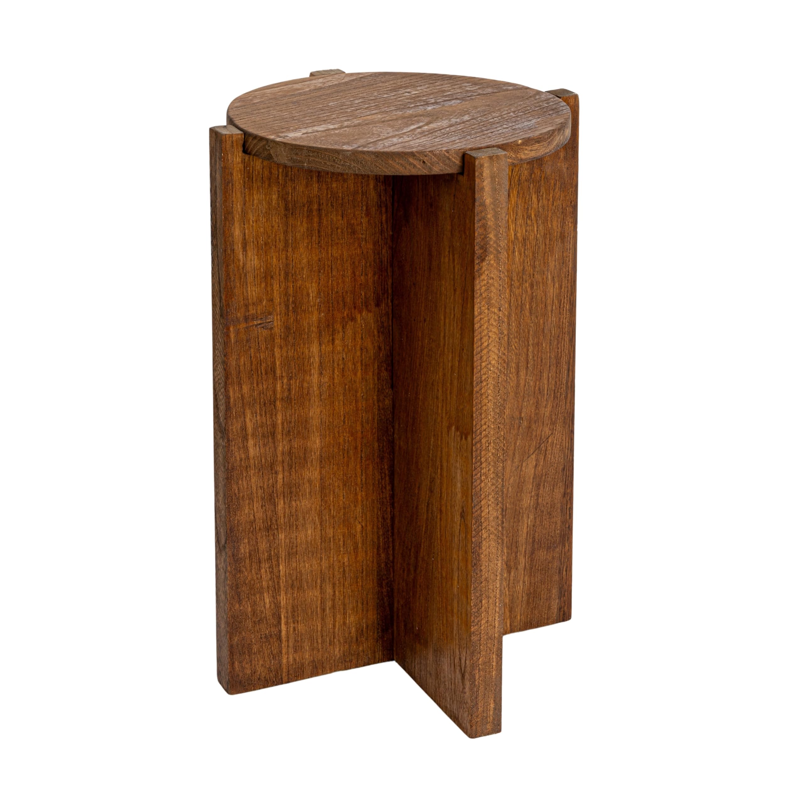 Creative Co-Op Paulownia Wood Round Accent Table, Brown