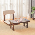 Japanese Floor Table, Small Coffee & Tea Table, Altar for Meditation, Low Table for Sitting on Floor, Wood Bed Tray With Foldable Legs, Laptop Desk