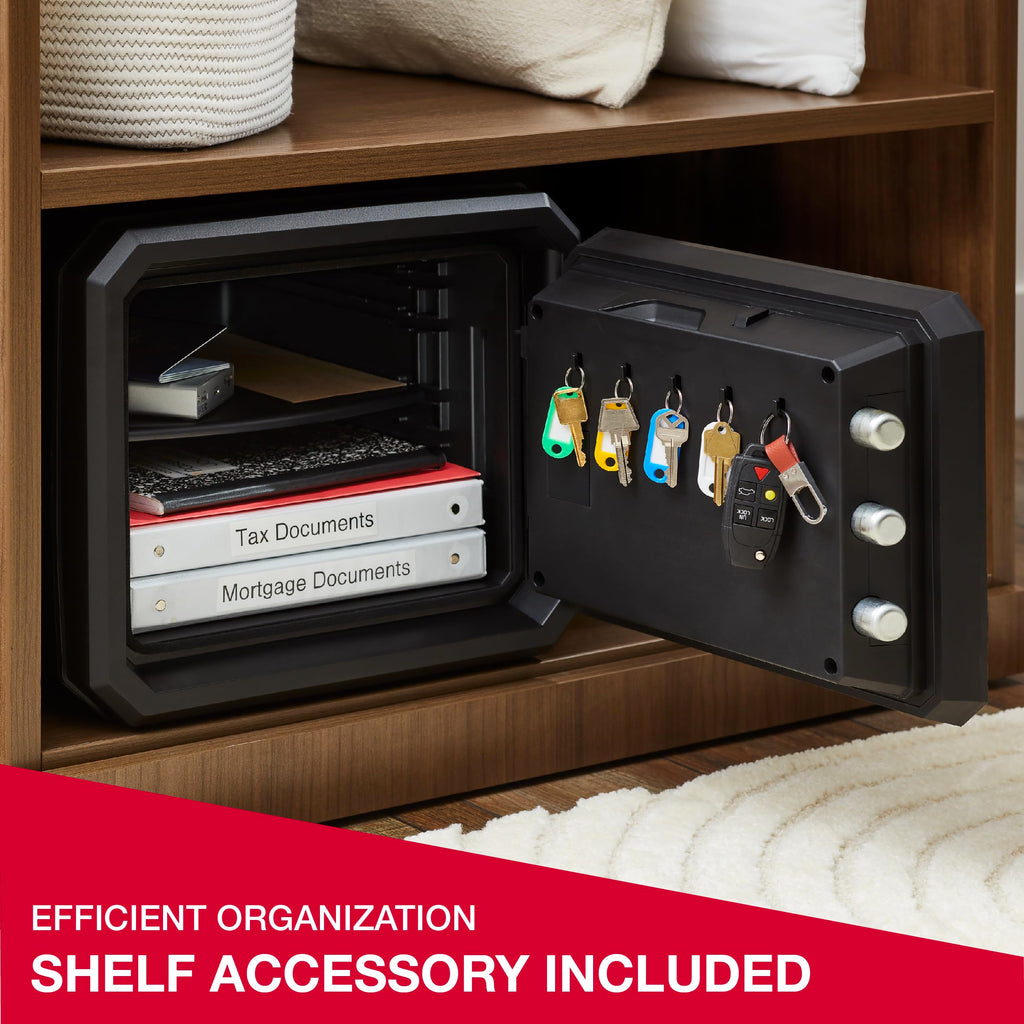 SentrySafe Fireproof and Waterproof Large Safe with Digital Keypad, Override Key, and Adjustable Shelf for Home, Dorm, or Office, 0.81 Cubic Feet, FPW082HSB