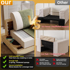 85'' L Shaped Couch with Armrest Organizer,Comfy 3 Seats Sofa with Thick Cushion,Chenille Sectional Couches for Living Room,Bedroom,Apartment,Sofa Set with Oversized Chair,Home Furniture,Green