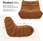 Bean Bag Chairs for Adults Giant Bean Bag Chair Memory Foam BeanBag Chair Big Bean Bag Sofa with Filler Faux Fur Fireside Beanbags Lazy Sofa for Living Room Bedroom Dorm Office (Brown Teddy)