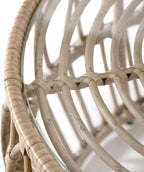 Muse & Lounge Co. Ysar Boho Rattan Round Coffee Table Outdoor with 5mm Tempered Glass Top, All-Weather and Rust Resistant Patio Furniture