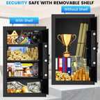 4.1 Cubic Large Home Safe Fireproof Waterproof, Digital Home Security Fireproof Safe Box with Combination Lock, Alarm Systerm and Removable Shelf, Fire Safe for Home Documents Money Valuables