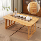 Japanese Folding Coffee Table,Bamboo Foldable Floor Low Table,Chabudai Tea Table for Sitting Tatami Living Room Bay Window,No Assembly (Wood)