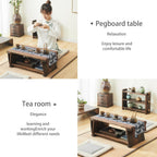 Elegant Japanese Floor Table, Meditation Table with Folding Legs, Smooth Surface, Versatile, Lightweight Paulownia Wood