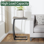 C-Shaped End-Table Set of 2 - Side Table for Couch,Curved Support Legs, Slide Under Couch Table for Sofa, TV Tray Table for Living Room Bedroom（Lvory）