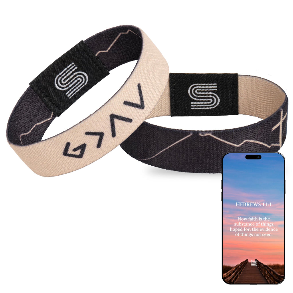 Daily Bible Verse Bracelet Scan Mothers Day Gift For Mom, Scripture Wristband Scan Phone For Prayer, God Is Greater Than The Highs And Lows Jesus Faith Christian Devotional God Band (Pink)