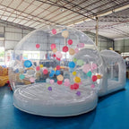 10FT Inflatable Bubble House with Bounce Jumping Area Commercial Grade PVC Bounce House, Bubble Balloon House for Kids,Toddler with Blower & Pumb & 50Pcs Balloons