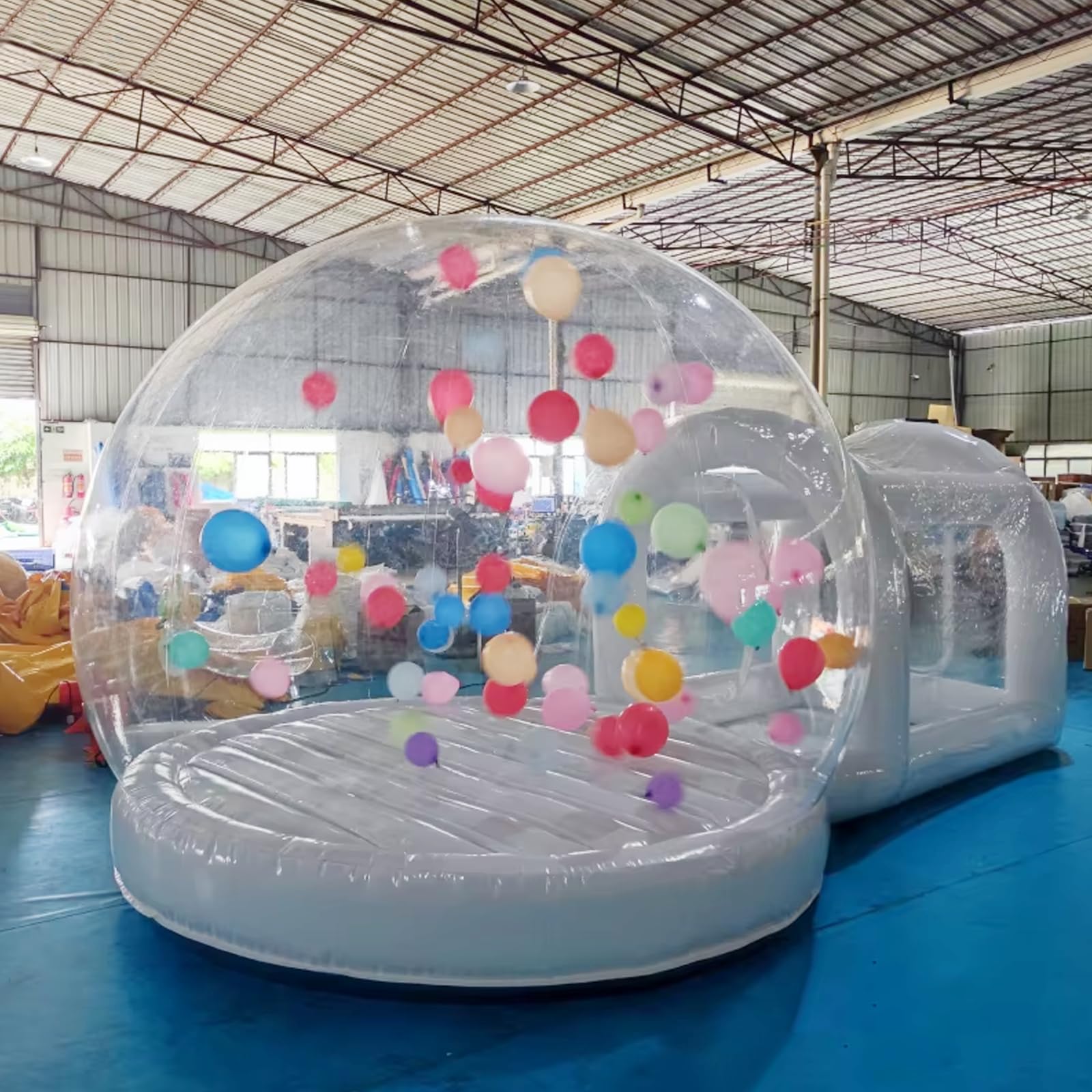 10FT Inflatable Bubble House with Bounce Jumping Area Commercial Grade PVC Bounce House, Bubble Balloon House for Kids,Toddler with Blower & Pumb & 50Pcs Balloons