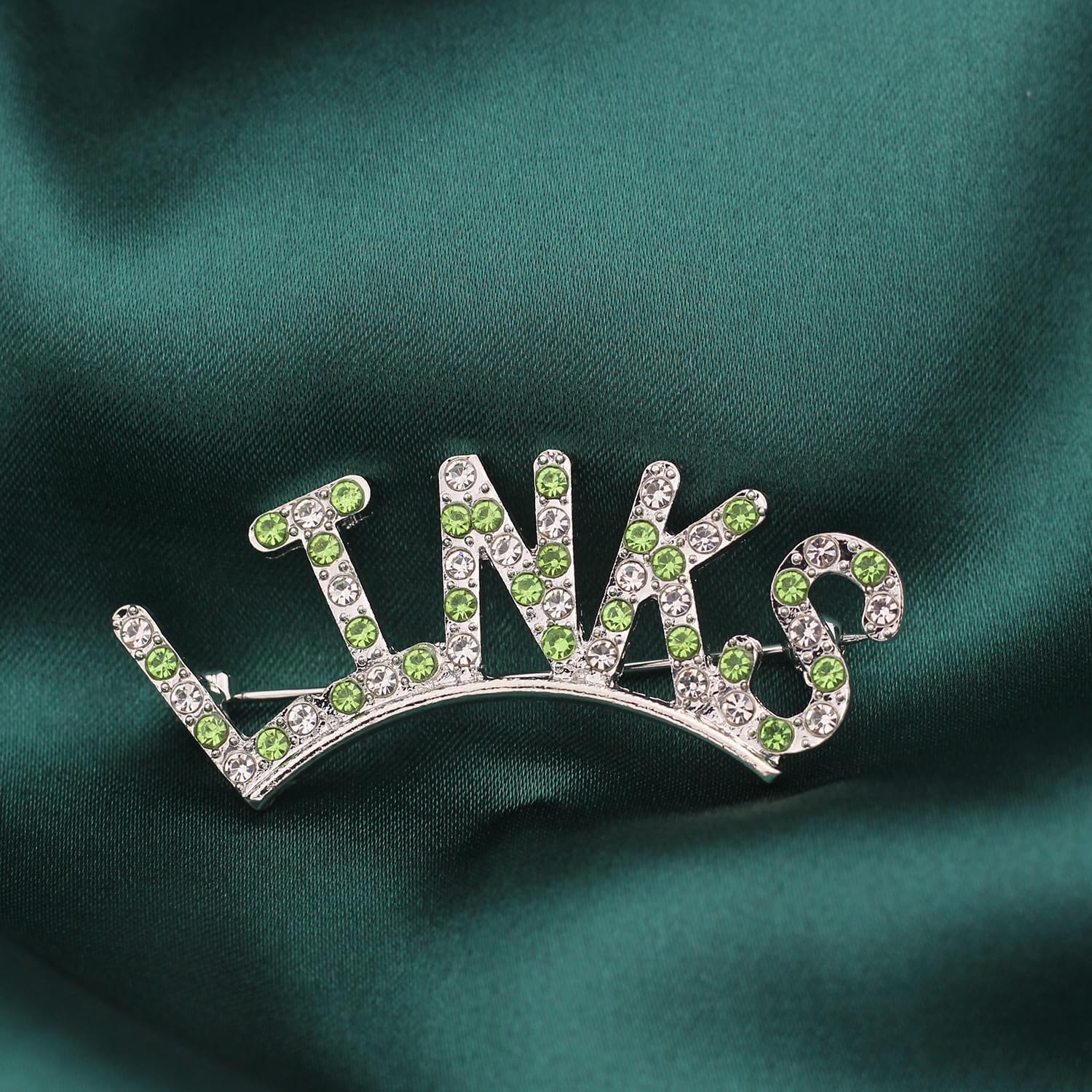 Greek Sorority Brooch Pin for Women Sister Sorority Gift Paraphernalia Jewelry Green Rhinestone Brooch Sisterhood Graduation Gift for Soror