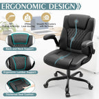 Leather Office Chair, PU Home Computer Desk Chairs with Ergonomic Back Support, 360°Swivel Free，Small Gaming Chair with Wheels and Adjustable Armrests, for Short People Use, Black
