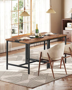 Square Kitchen Dining Table, 29.5'' Dining Table, Small Dining Tables, Writing Desk, Coffee Tables, for Restaurant, Living Room, Apartment, Rustic Brown and Black TCZ02BF