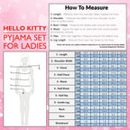 Hello Kitty Pajamas for Women & Teenagers PJs Set with Long Pants Comfy Lounge Set Sleepwear Loungewear Soft Breathable Cute Kawaii Gifts for Women (Pink, XL)