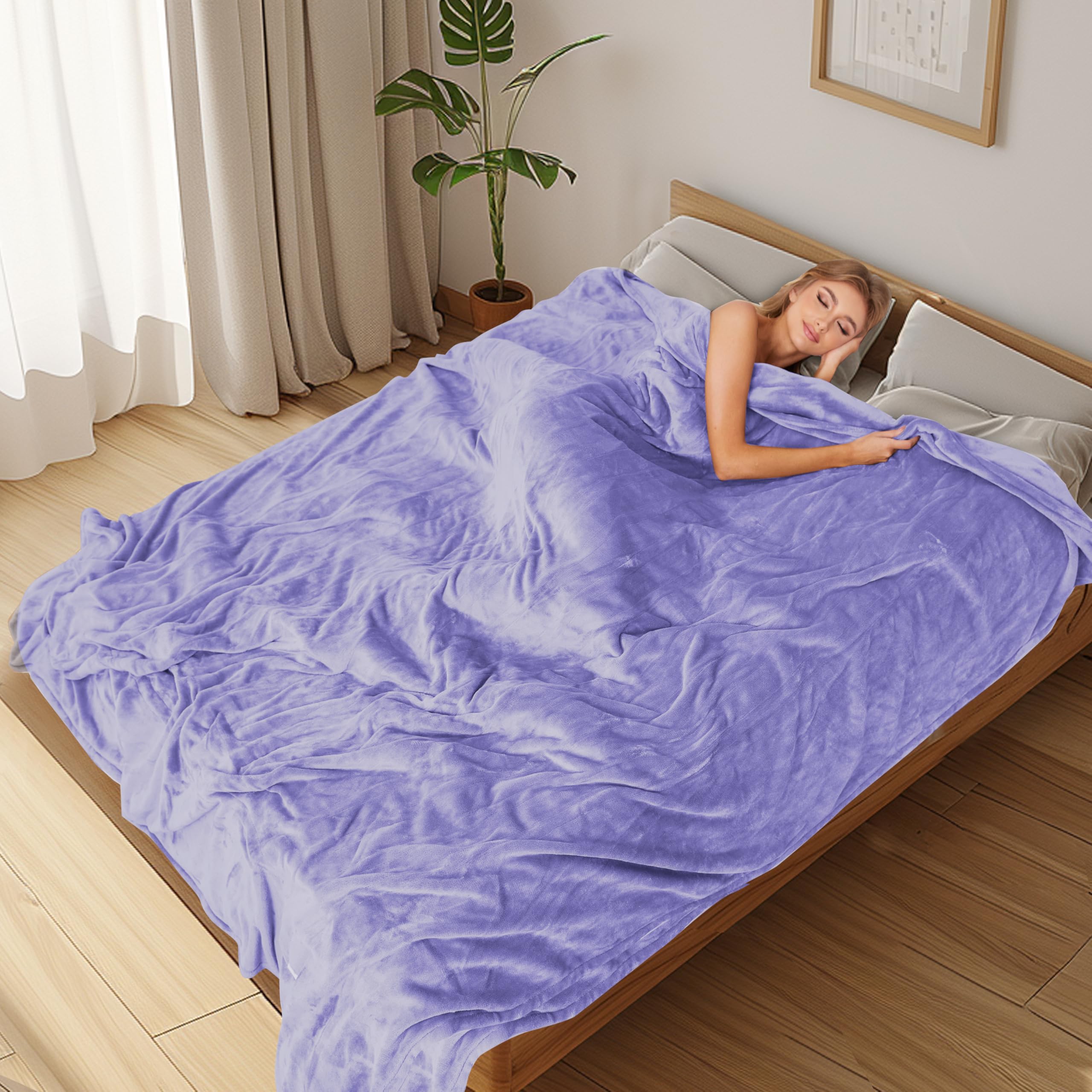 Elektrisch verwarmd deken 72" x 84" volledige maat flanellen stof met 4 verwarmingsniveaus & 10 uur automatische uitschakeling, ademend warm en wasbaar voor zacht en bed - lichtgrijs