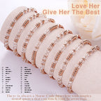 Motivational Gifts for Women Stocking Stuffers for Teen Inspirational Morse Code Bracelets for Her Daughter Sisters Gifts from Sister Adjustable Handmade Braided Link Pink Birthday Christmas Jewelry